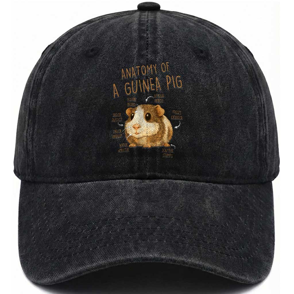 Anatomy Of A Guinea Pig Washed Cotton Baseball Cap Funny Cavy Lover Animal Anatomy Gift TS12 Print Your Wear
