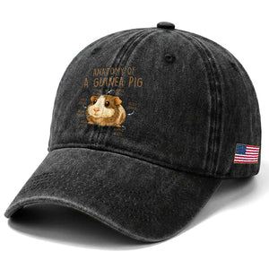 Anatomy Of A Guinea Pig Washed Cotton Baseball Cap Funny Cavy Lover Animal Anatomy Gift TS12 Print Your Wear