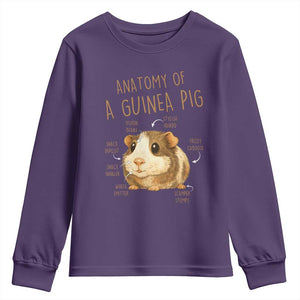 Anatomy Of A Guinea Pig Youth Sweatshirt Funny Cavy Lover Animal Anatomy Gift TS12 Purple Print Your Wear