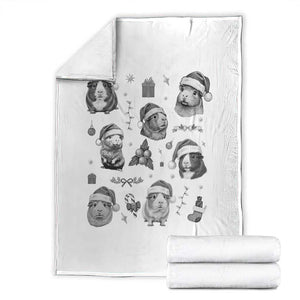 Christmas Guinea Pigs Throw Blanket Funny Cavy Lover Holiday Gift TS12 White Print Your Wear