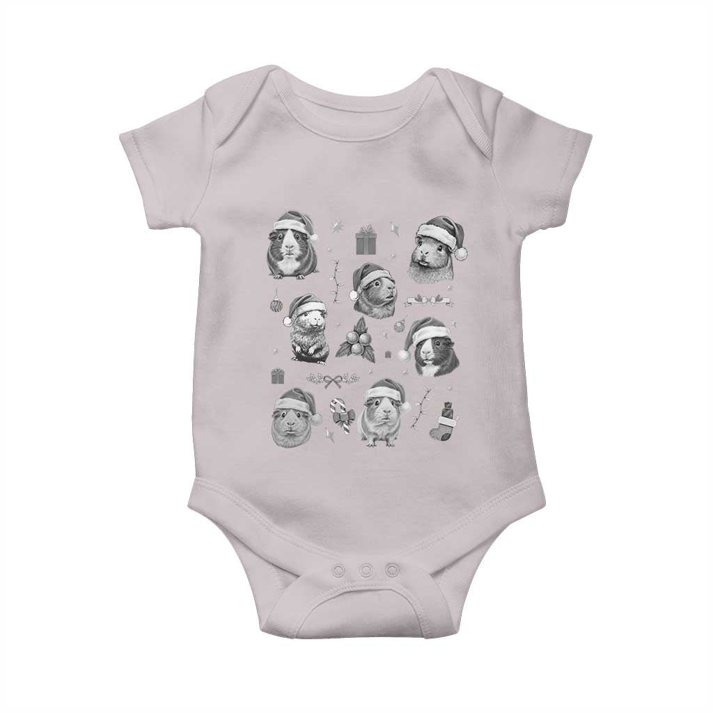 Christmas Guinea Pigs Baby Onesie Funny Cavy Lover Holiday Gift TS12 Ice Gray Print Your Wear