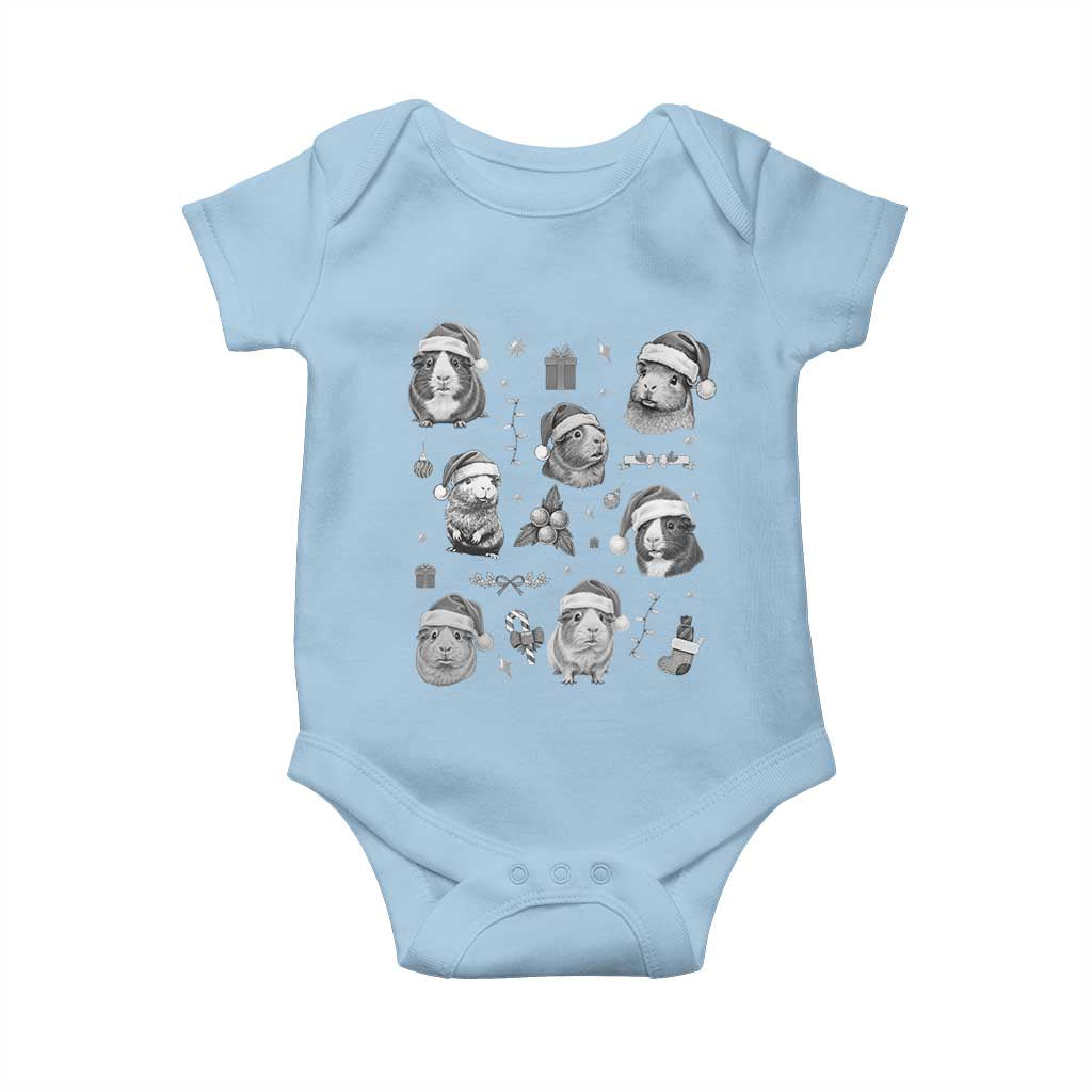 Christmas Guinea Pigs Baby Onesie Funny Cavy Lover Holiday Gift TS12 Light Blue Print Your Wear