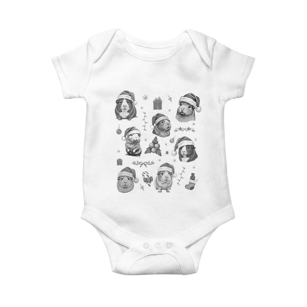 Christmas Guinea Pigs Baby Onesie Funny Cavy Lover Holiday Gift TS12 White Print Your Wear