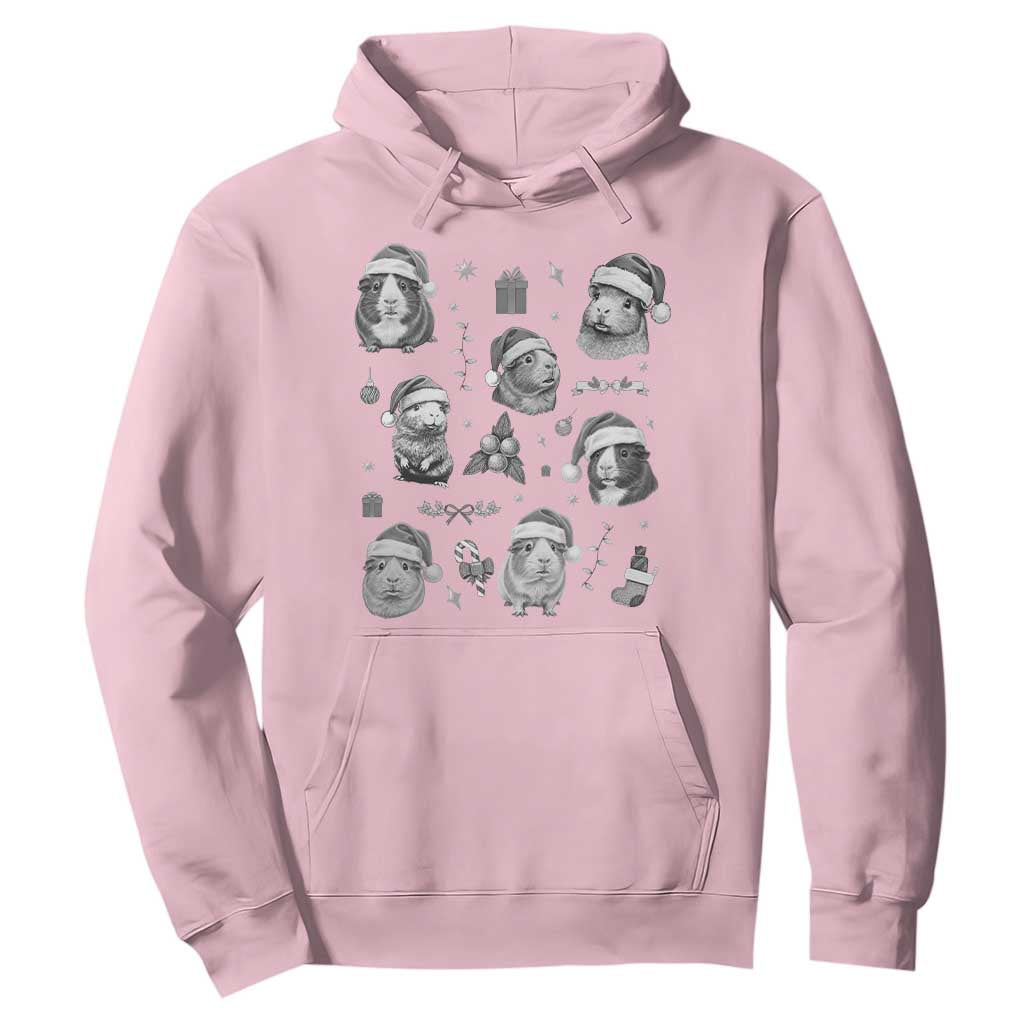 Christmas Guinea Pigs Hoodie Funny Cavy Lover Holiday Gift TS12 Light Pink Print Your Wear