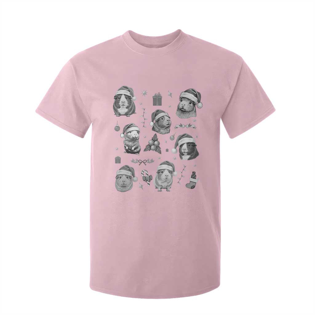 Christmas Guinea Pigs T Shirt For Kid Funny Cavy Lover Holiday Gift TS12 Light Pink Print Your Wear
