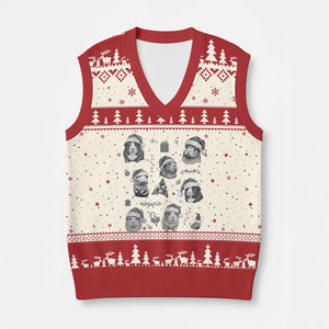 Christmas Guinea Pigs V-Neck Knit Sweater Vest Funny Cavy Lover Holiday Gift TS12 Beige Red Print Your Wear