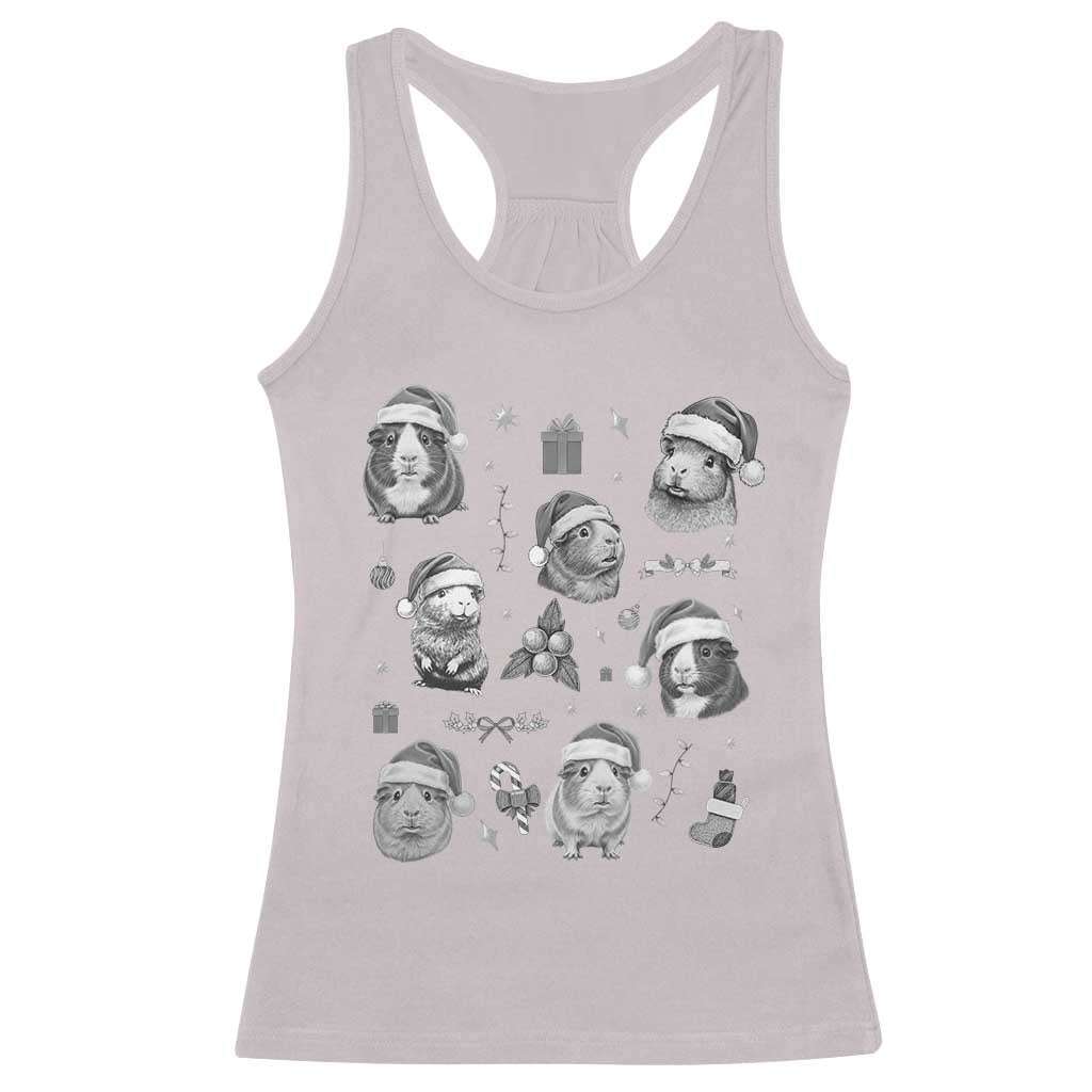 Christmas Guinea Pigs Racerback Tank Top Funny Cavy Lover Holiday Gift TS12 Ice Gray Print Your Wear