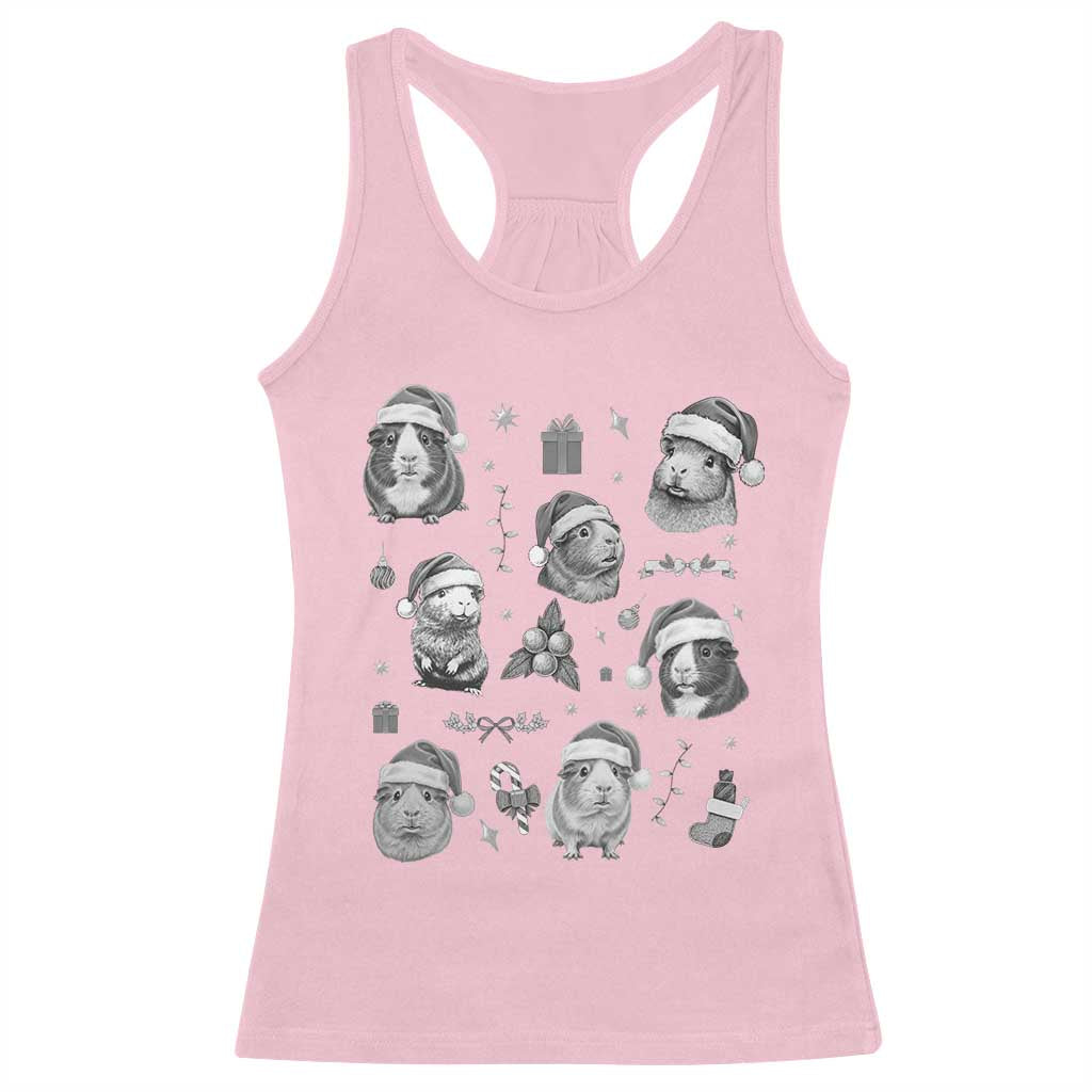 Christmas Guinea Pigs Racerback Tank Top Funny Cavy Lover Holiday Gift TS12 Light Pink Print Your Wear
