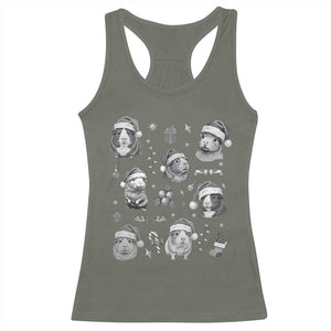 Christmas Guinea Pigs Racerback Tank Top Funny Cavy Lover Holiday Gift TS12 Military Green Print Your Wear