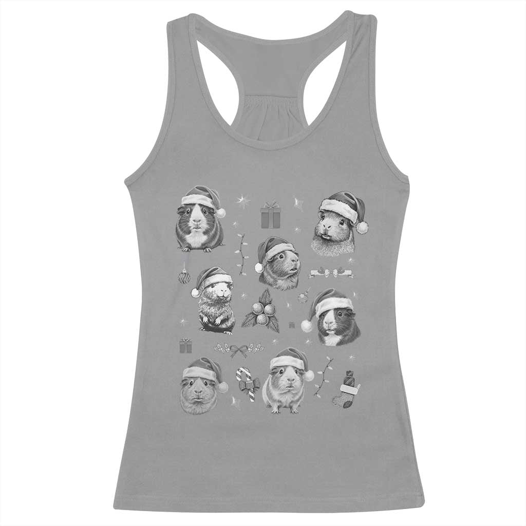 Christmas Guinea Pigs Racerback Tank Top Funny Cavy Lover Holiday Gift TS12 Sport Gray Print Your Wear