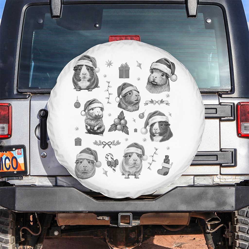 Christmas Guinea Pigs Spare Tire Cover Funny Cavy Lover Holiday Gift TS12 No hole White Print Your Wear