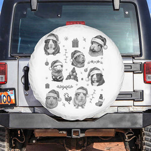 Christmas Guinea Pigs Spare Tire Cover Funny Cavy Lover Holiday Gift TS12 No hole White Print Your Wear