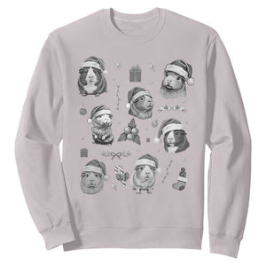 Christmas Guinea Pigs Sweatshirt Funny Cavy Lover Holiday Gift TS12 Ice Gray Print Your Wear