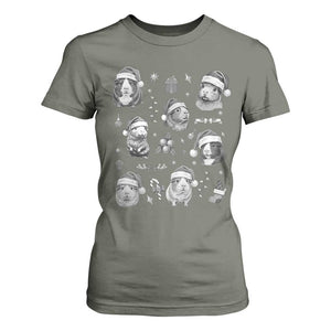 Christmas Guinea Pigs T Shirt For Women Funny Cavy Lover Holiday Gift TS12 Military Green Print Your Wear