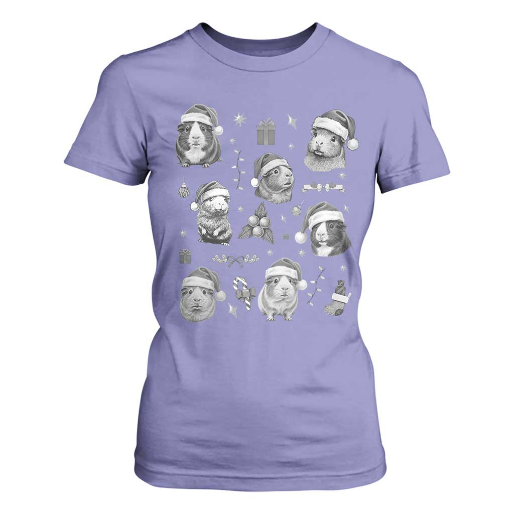Christmas Guinea Pigs T Shirt For Women Funny Cavy Lover Holiday Gift TS12 Violet Print Your Wear