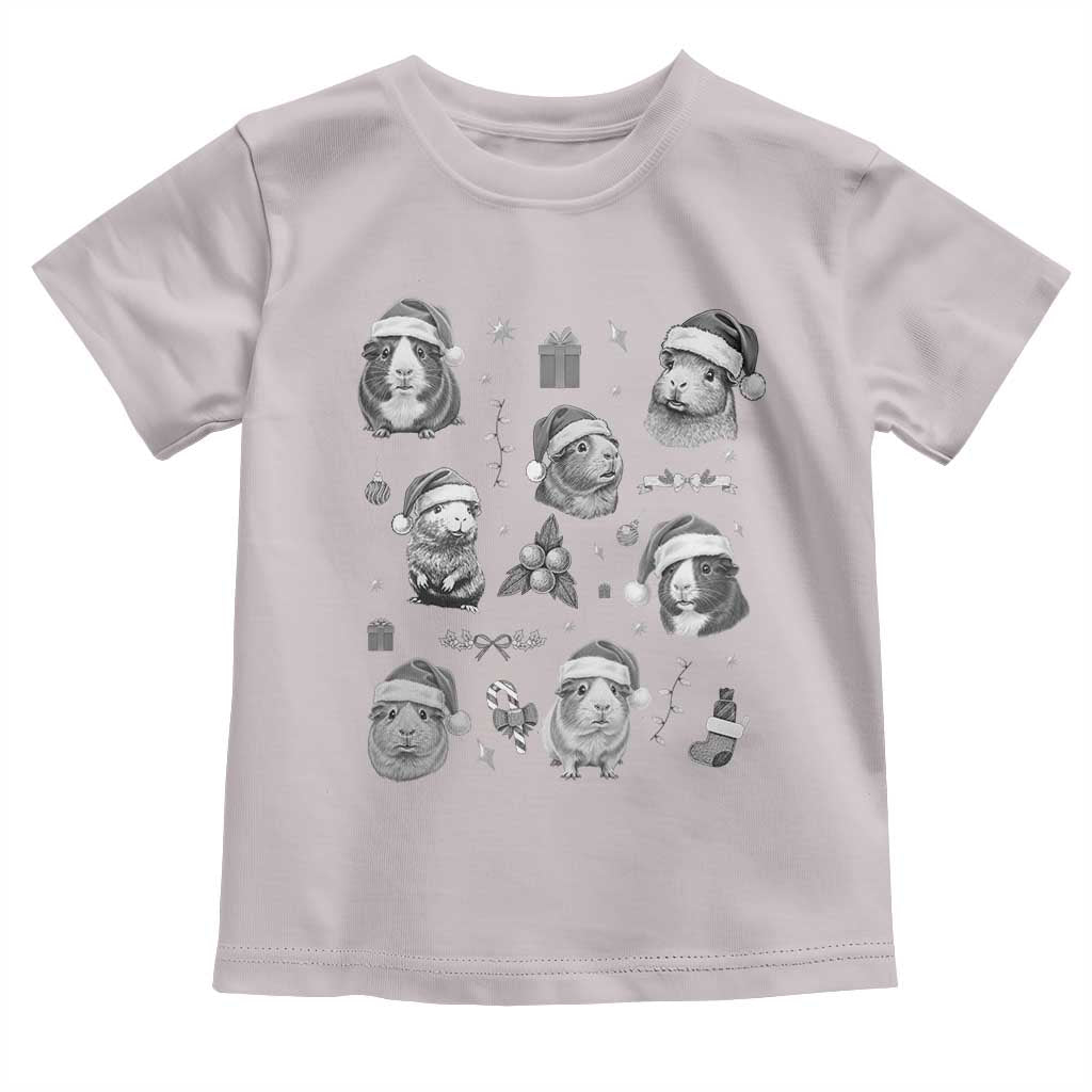 Christmas Guinea Pigs Toddler T Shirt Funny Cavy Lover Holiday Gift TS12 Ice Gray Print Your Wear