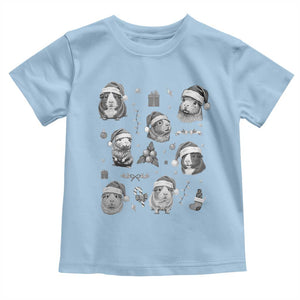 Christmas Guinea Pigs Toddler T Shirt Funny Cavy Lover Holiday Gift TS12 Light Blue Print Your Wear