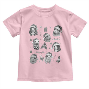 Christmas Guinea Pigs Toddler T Shirt Funny Cavy Lover Holiday Gift TS12 Light Pink Print Your Wear