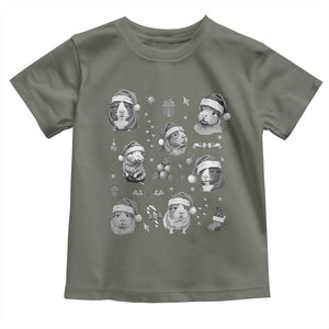 Christmas Guinea Pigs Toddler T Shirt Funny Cavy Lover Holiday Gift TS12 Military Green Print Your Wear