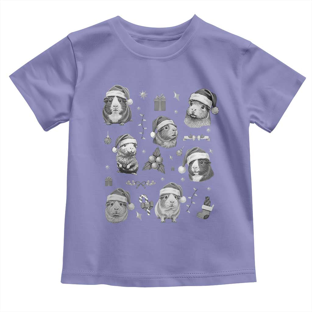 Christmas Guinea Pigs Toddler T Shirt Funny Cavy Lover Holiday Gift TS12 Violet Print Your Wear