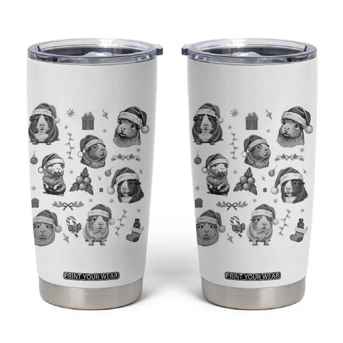 Christmas Guinea Pigs Tumbler Cup Funny Cavy Lover Holiday Gift TS12 White Print Your Wear