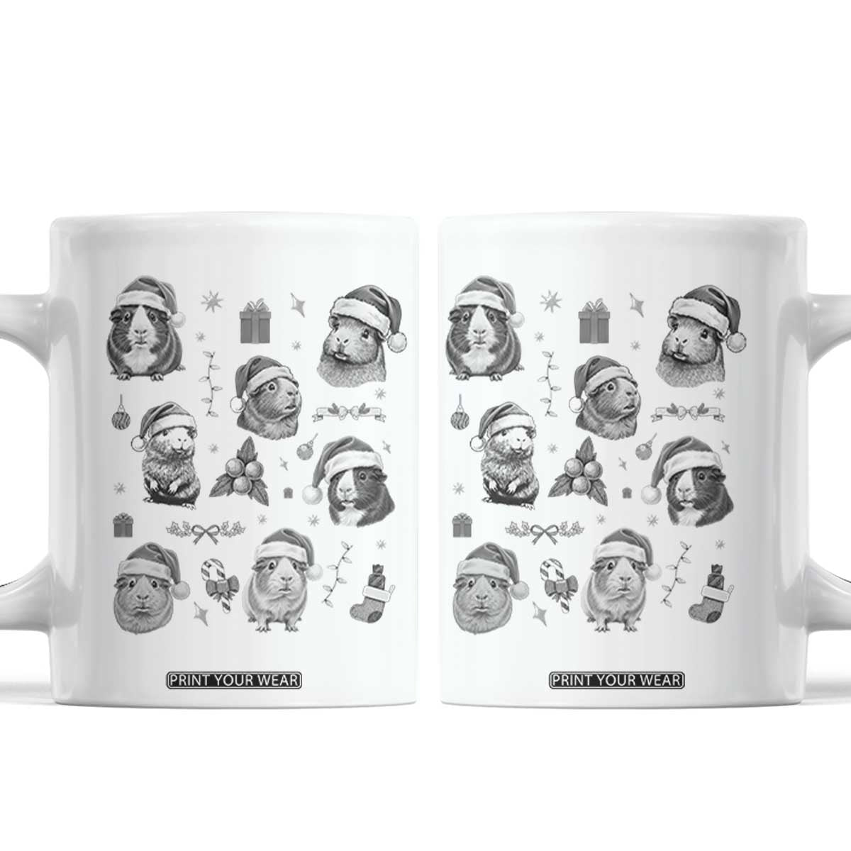 Christmas Guinea Pigs Coffee Mug Funny Cavy Lover Holiday Gift TS12 White Print Your Wear