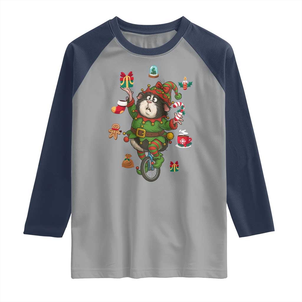 Guinea Pig Master Juggler Raglan Shirt Funny Christmas Cavy Lover Gift TS12 Sport Gray Navy Print Your Wear