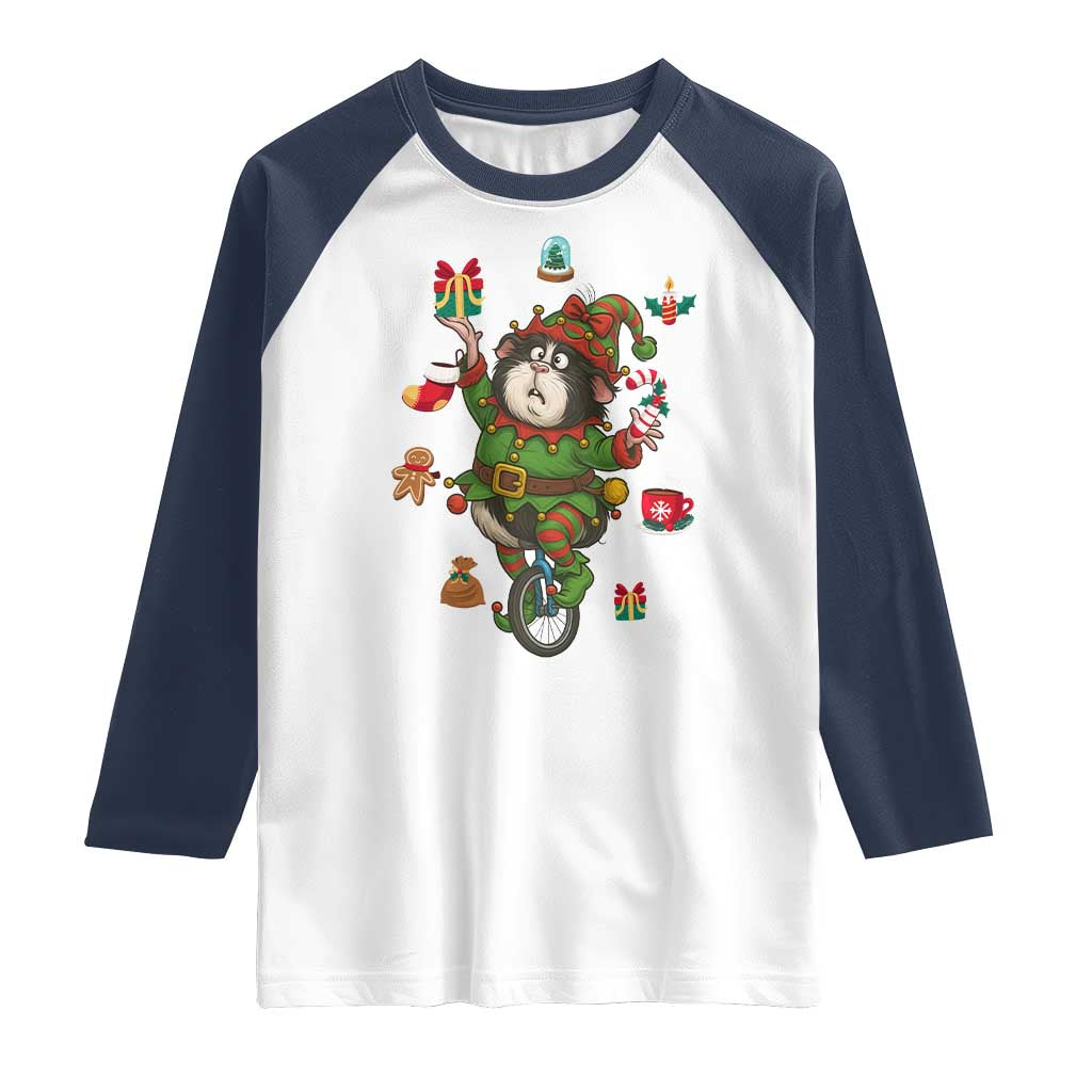 Guinea Pig Master Juggler Raglan Shirt Funny Christmas Cavy Lover Gift TS12 White Navy Print Your Wear