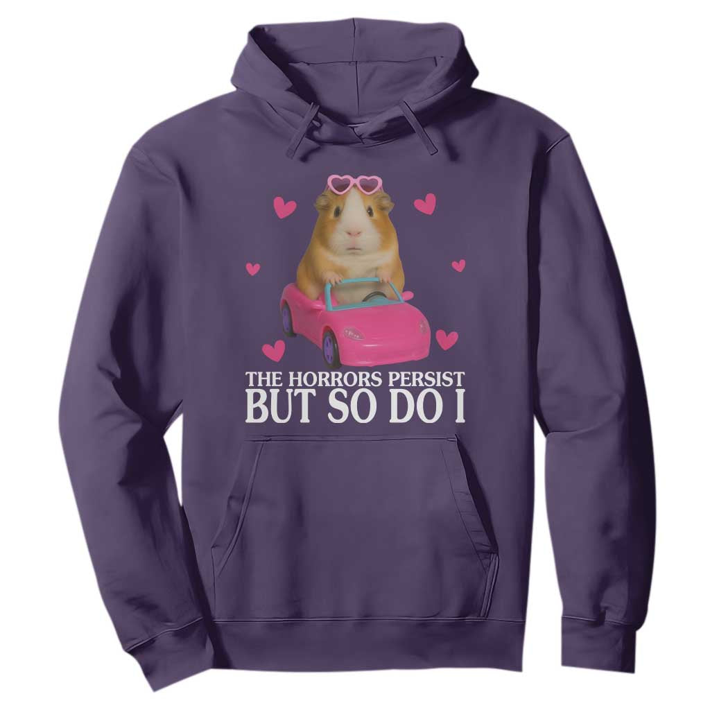 Funny Guinea Pig Lover Gift Hoodie The Horrors Persist But So Do I TS12 Purple Print Your Wear