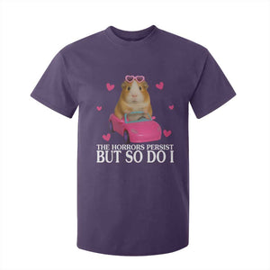 Funny Guinea Pig Lover Gift T Shirt For Kid The Horrors Persist But So Do I TS12 Purple Print Your Wear