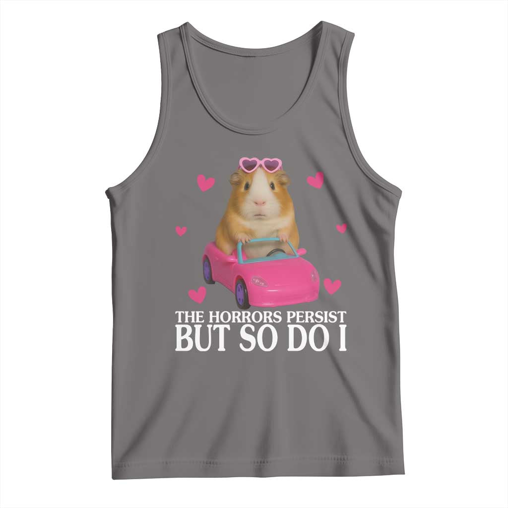 Funny Guinea Pig Lover Gift Tank Top The Horrors Persist But So Do I TS12 Deep Heather Print Your Wear