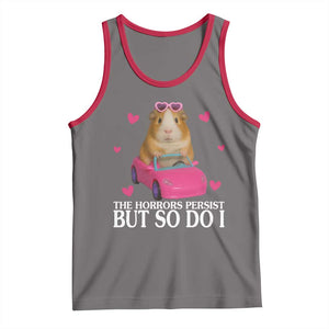 Funny Guinea Pig Lover Gift Tank Top The Horrors Persist But So Do I TS12 Deep Heather Red Print Your Wear