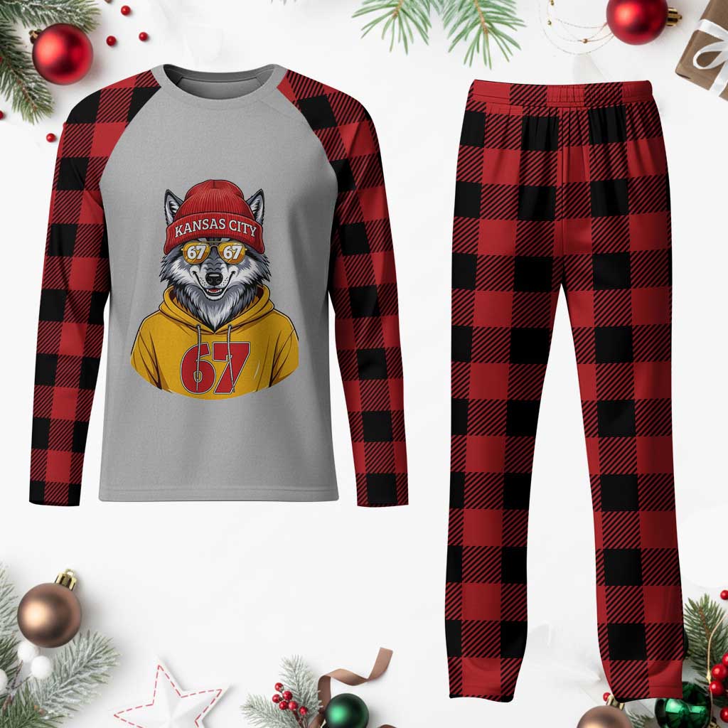 Six Seven Meme Wolf Football Fan Plaid Pajama Set Gen Alpha Slang Gift TS12 Buffalo Plaid Print Your Wear