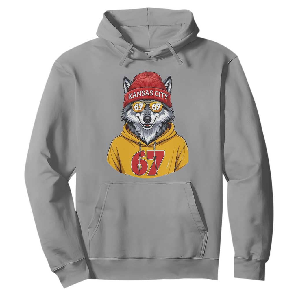 Six Seven Meme Wolf Football Fan Hoodie Gen Alpha Slang Gift TS12 Sport Gray Print Your Wear
