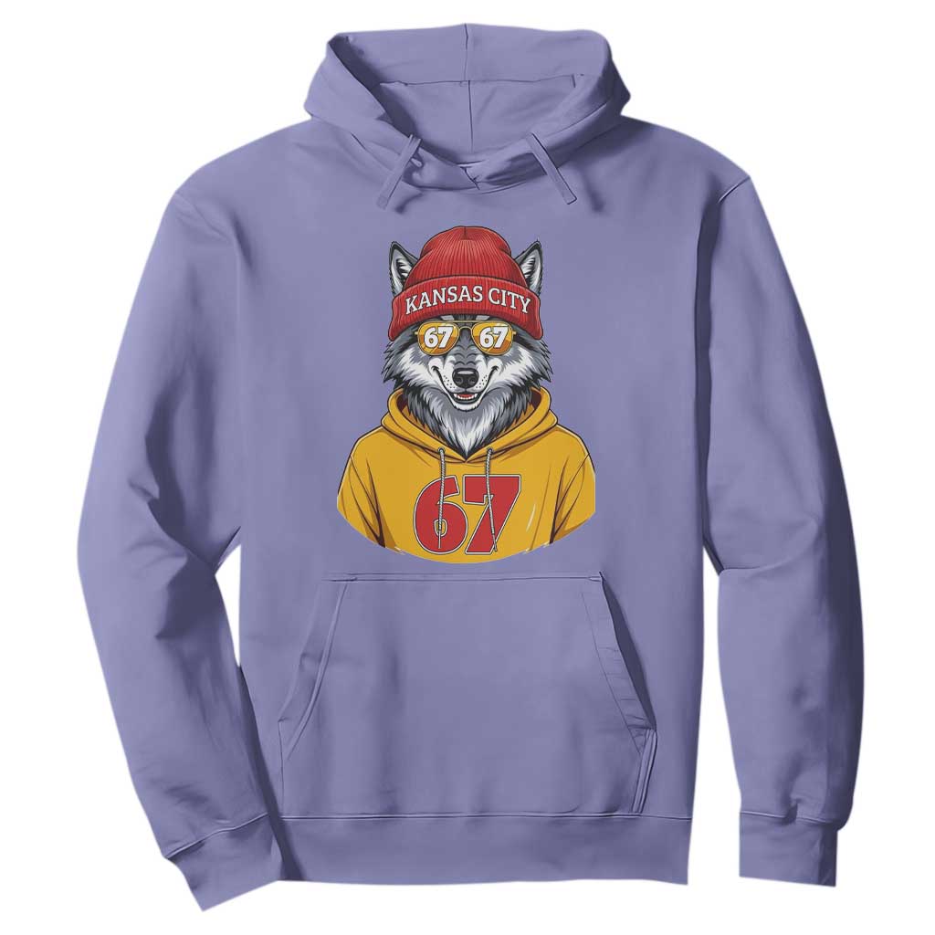 Six Seven Meme Wolf Football Fan Hoodie Gen Alpha Slang Gift TS12 Violet Print Your Wear