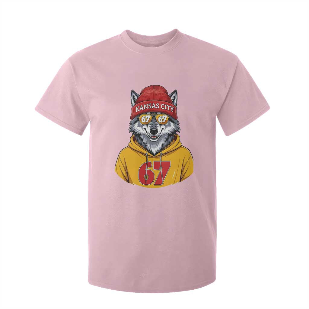 Six Seven Meme Wolf Football Fan T Shirt For Kid Gen Alpha Slang Gift TS12 Light Pink Print Your Wear