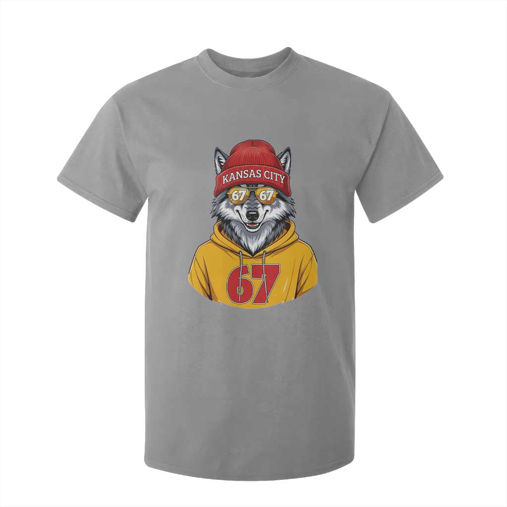 Six Seven Meme Wolf Football Fan T Shirt For Kid Gen Alpha Slang Gift TS12 Sport Gray Print Your Wear