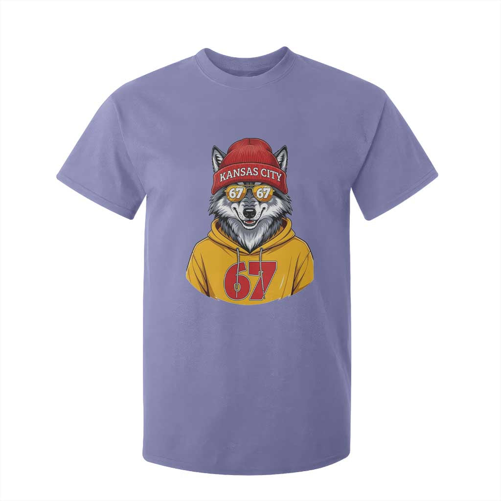 Six Seven Meme Wolf Football Fan T Shirt For Kid Gen Alpha Slang Gift TS12 Violet Print Your Wear