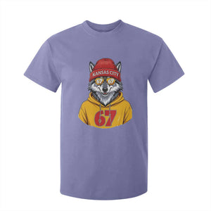 Six Seven Meme Wolf Football Fan T Shirt For Kid Gen Alpha Slang Gift TS12 Violet Print Your Wear