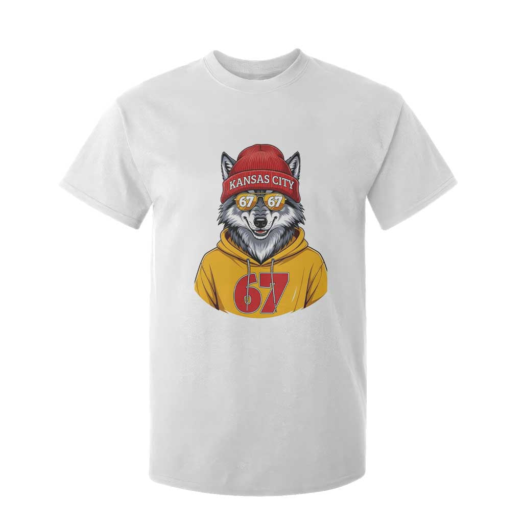 Six Seven Meme Wolf Football Fan T Shirt For Kid Gen Alpha Slang Gift TS12 White Print Your Wear