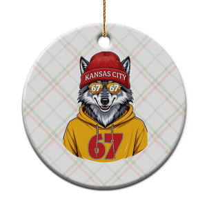 Six Seven Meme Wolf Football Fan Ceramic Ornament Gen Alpha Slang Gift TS12 1pc Christmas Plaid Print Your Wear