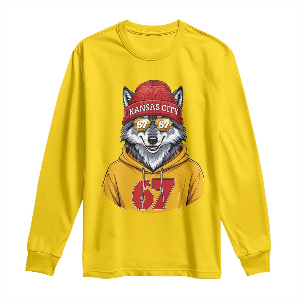 Six Seven Meme Wolf Football Fan Long Sleeve Shirt Gen Alpha Slang Gift TS12 Daisy Print Your Wear