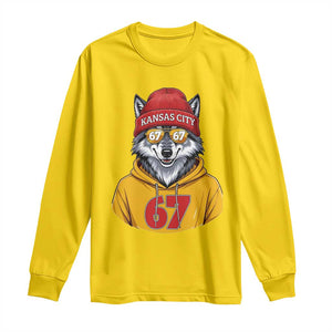 Six Seven Meme Wolf Football Fan Long Sleeve Shirt Gen Alpha Slang Gift TS12 Daisy Print Your Wear