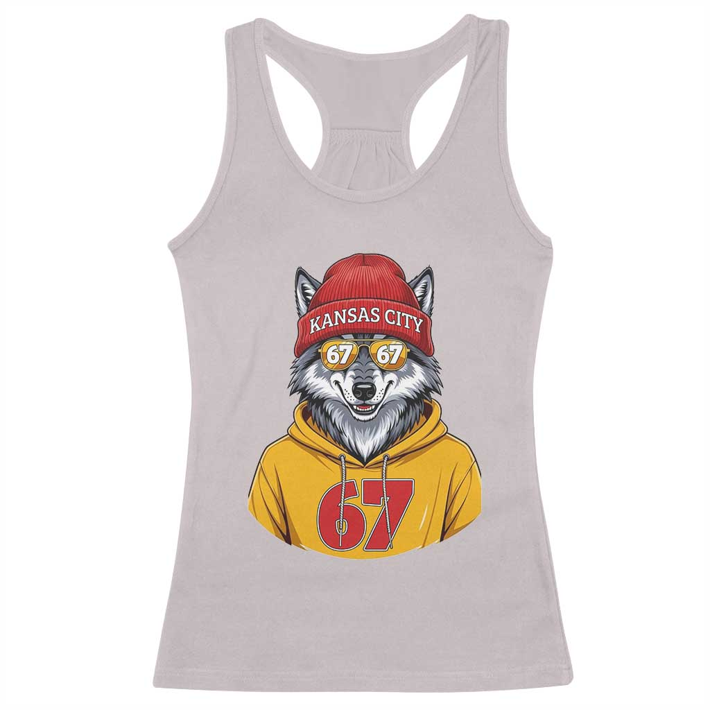 Six Seven Meme Wolf Football Fan Racerback Tank Top Gen Alpha Slang Gift TS12 Ice Gray Print Your Wear