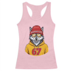Six Seven Meme Wolf Football Fan Racerback Tank Top Gen Alpha Slang Gift TS12 Light Pink Print Your Wear