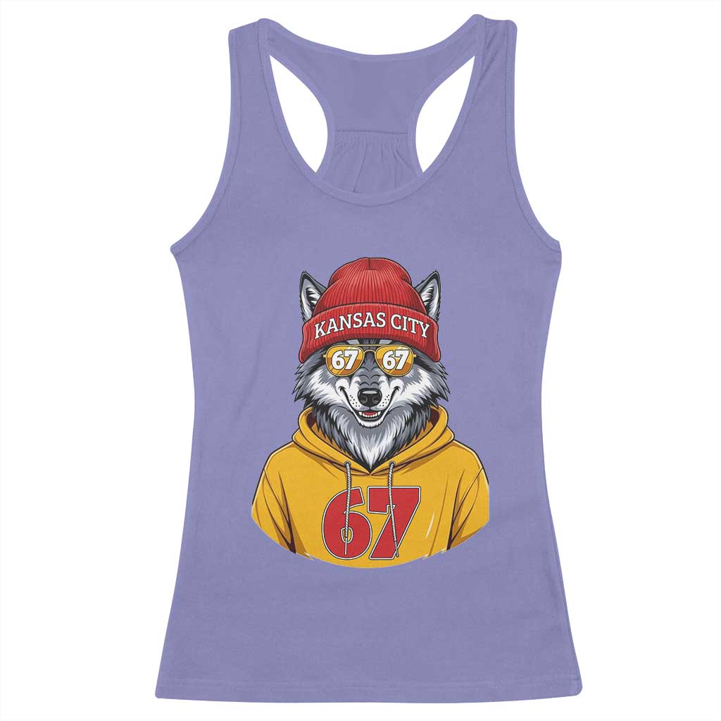 Six Seven Meme Wolf Football Fan Racerback Tank Top Gen Alpha Slang Gift TS12 Violet Print Your Wear