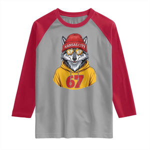 Six Seven Meme Wolf Football Fan Raglan Shirt Gen Alpha Slang Gift TS12 Sport Gray Red Print Your Wear