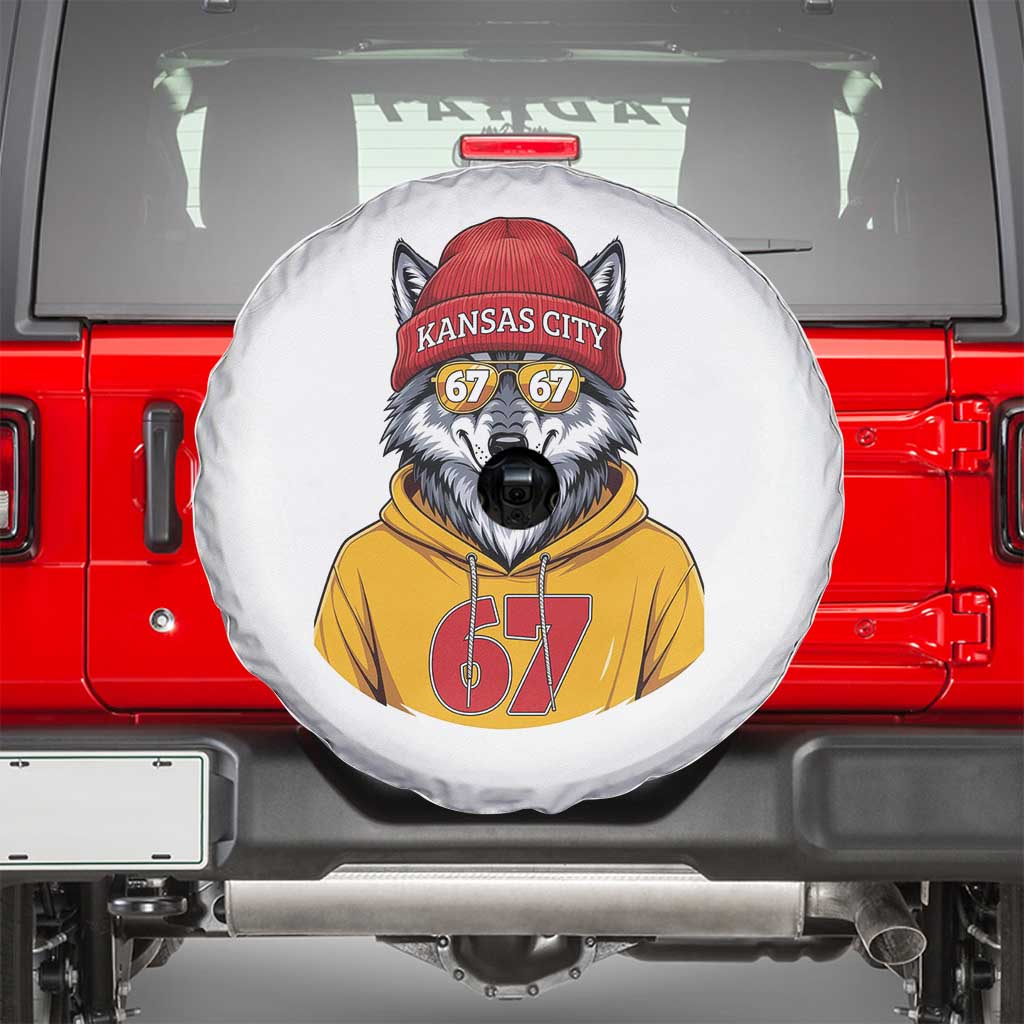 Six Seven Meme Wolf Football Fan Spare Tire Cover Gen Alpha Slang Gift TS12 Black Print Your Wear