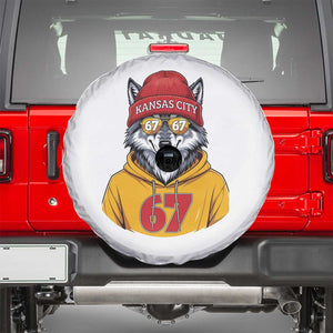 Six Seven Meme Wolf Football Fan Spare Tire Cover Gen Alpha Slang Gift TS12 Black Print Your Wear