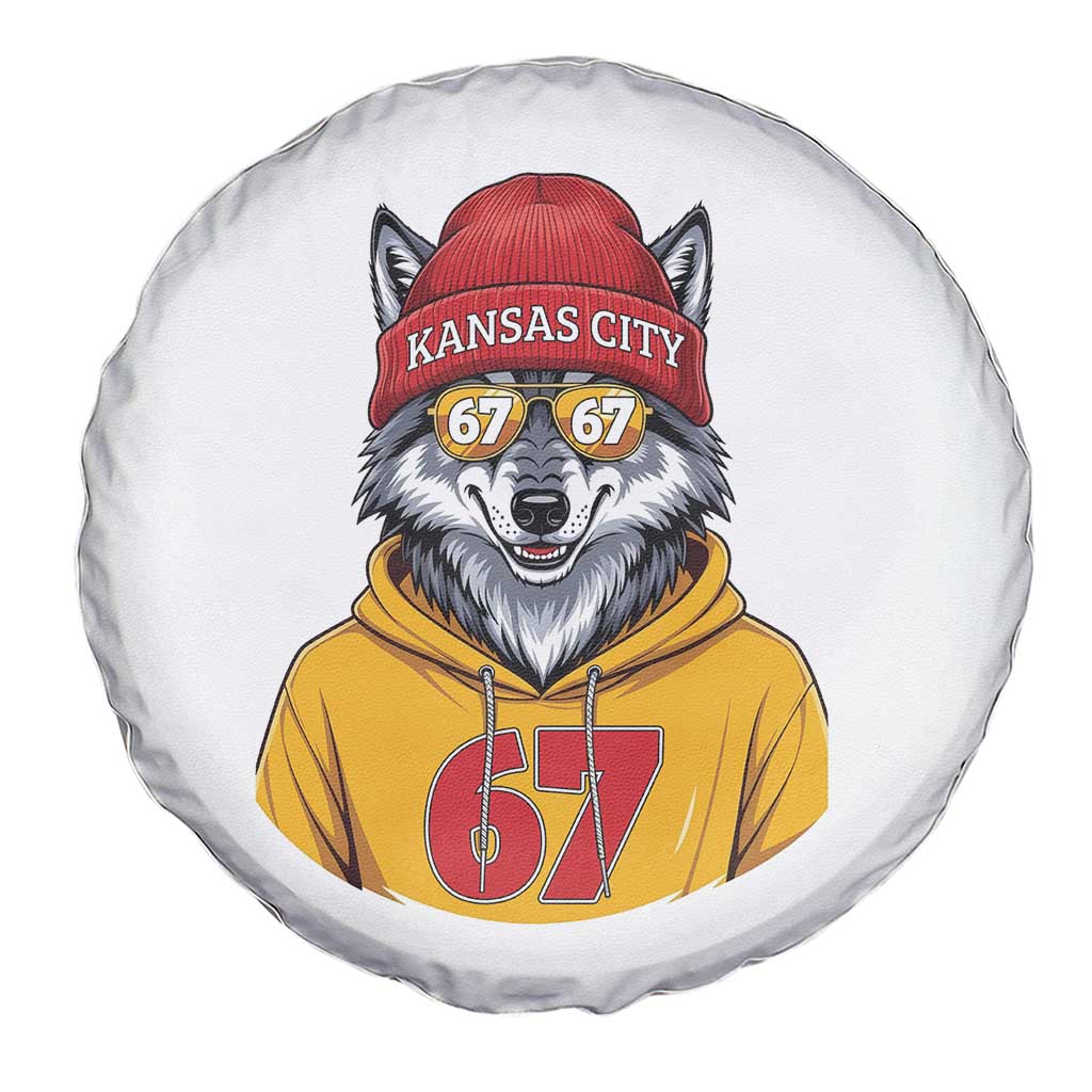 Six Seven Meme Wolf Football Fan Spare Tire Cover Gen Alpha Slang Gift TS12 Print Your Wear